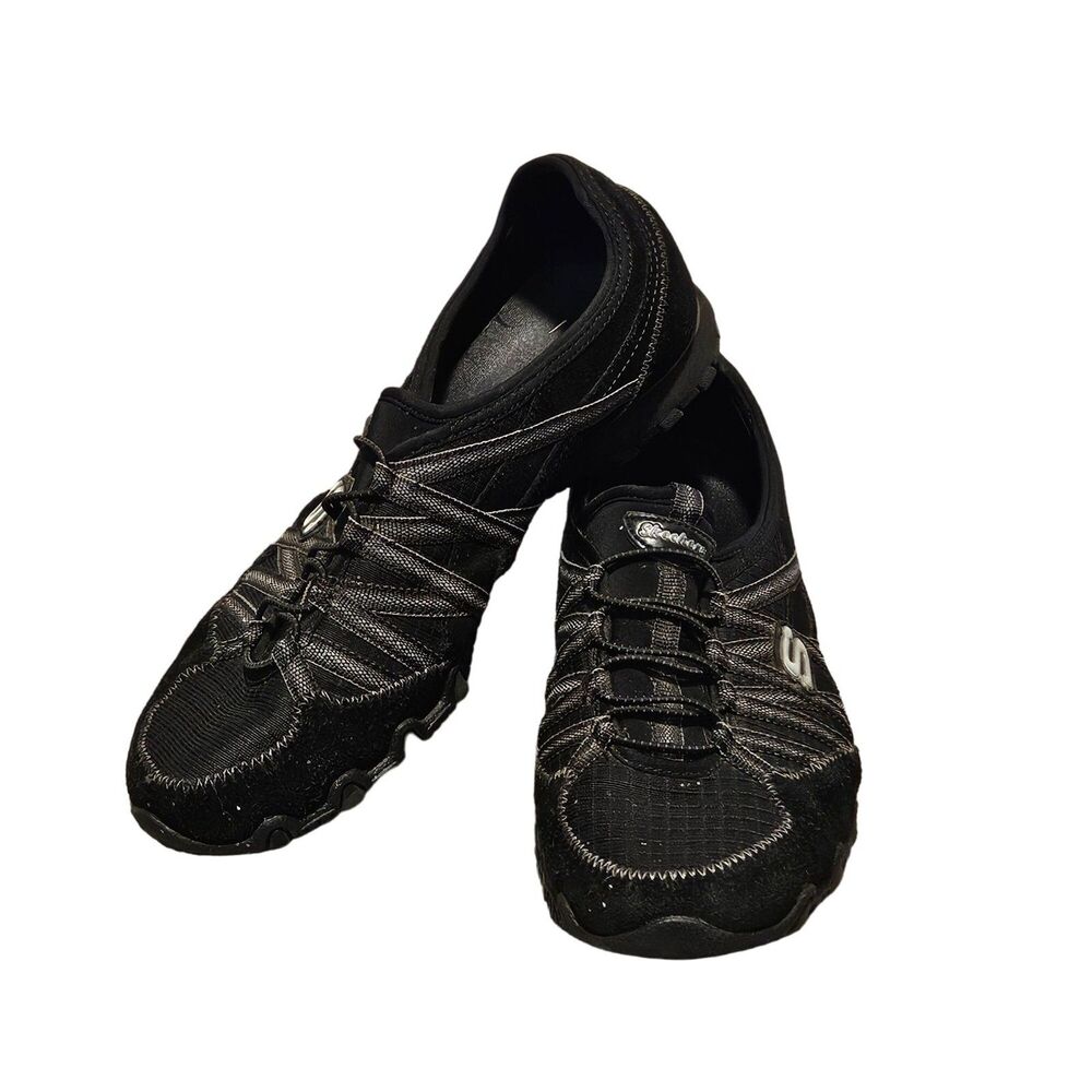 Skechers Women's Black Slip-On Comfort Sneakers Size 8.5 Bicycle Athletic Shoes